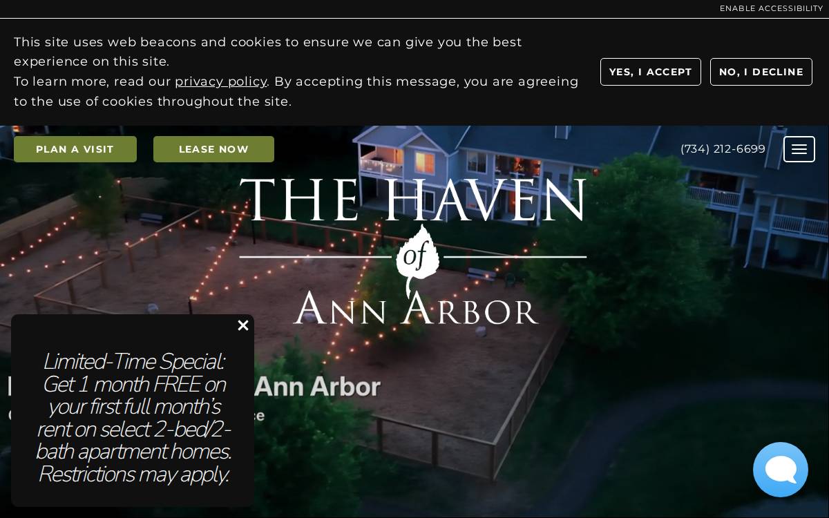 The Haven of Ann Arbor website preview