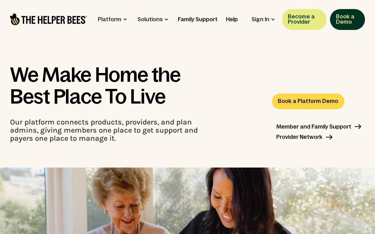 The Helper Bees website preview
