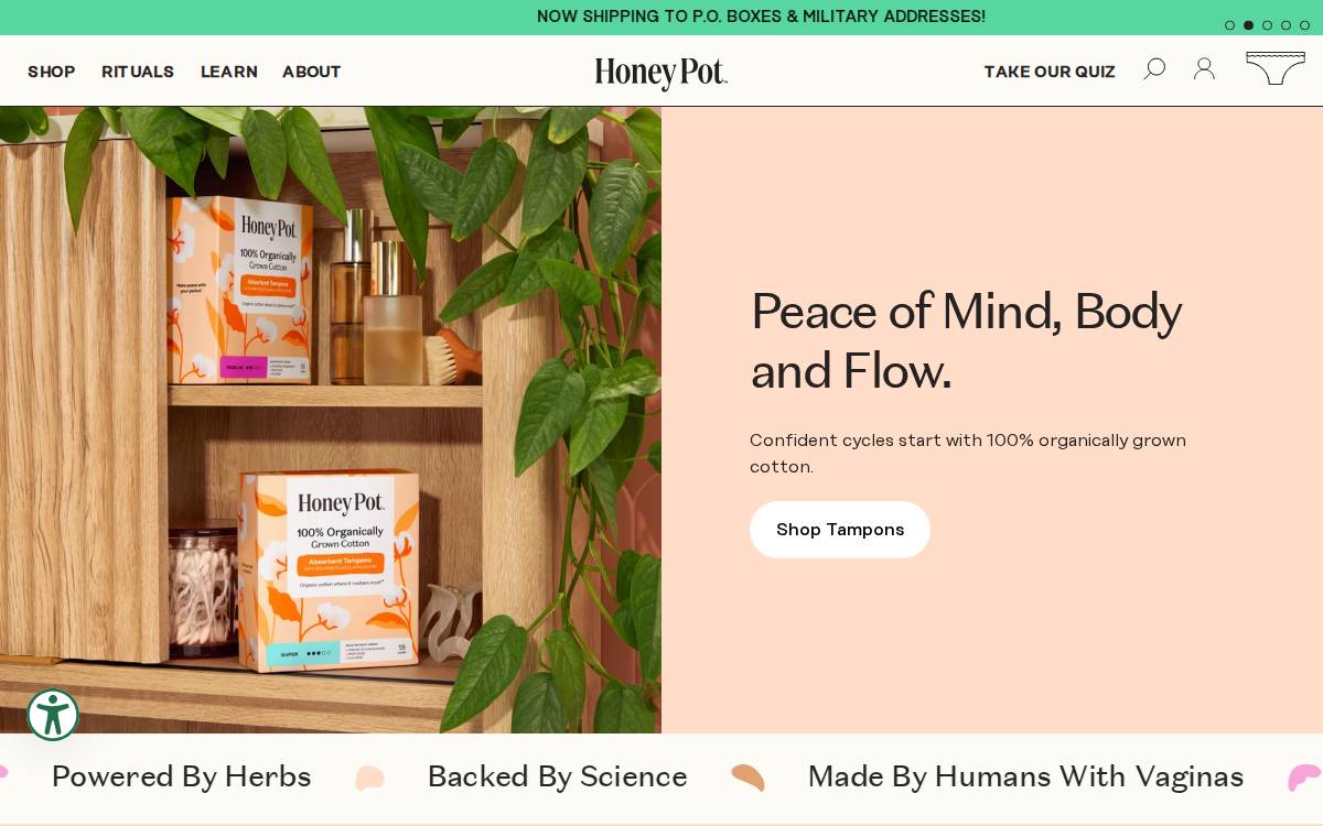 The Honey Pot Company website preview