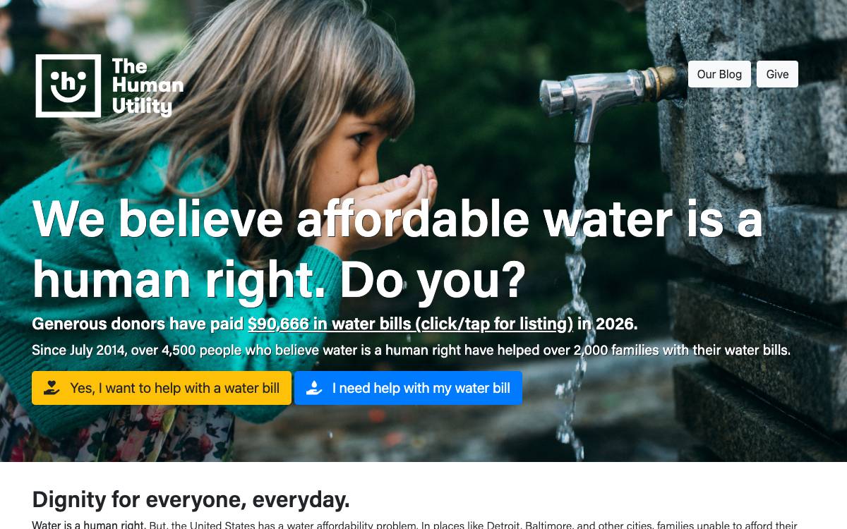 The Human Utility website preview
