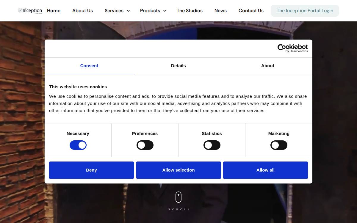 The Inception Company website preview