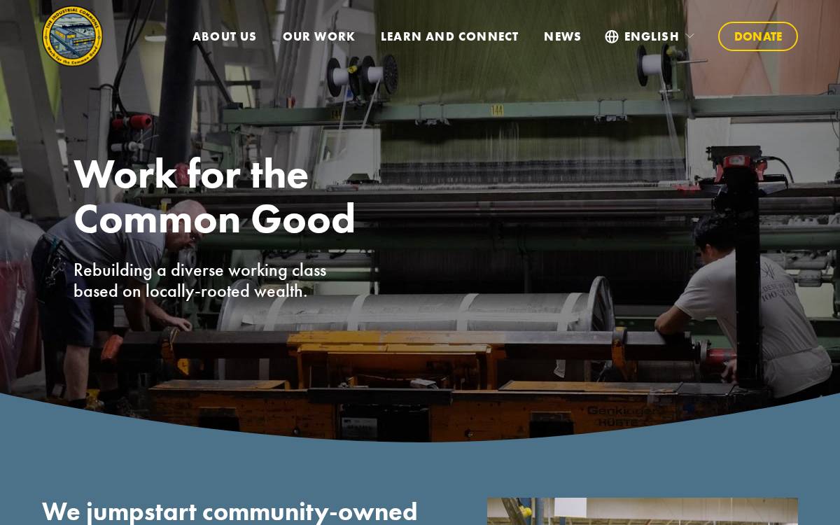 The Industrial Commons website preview