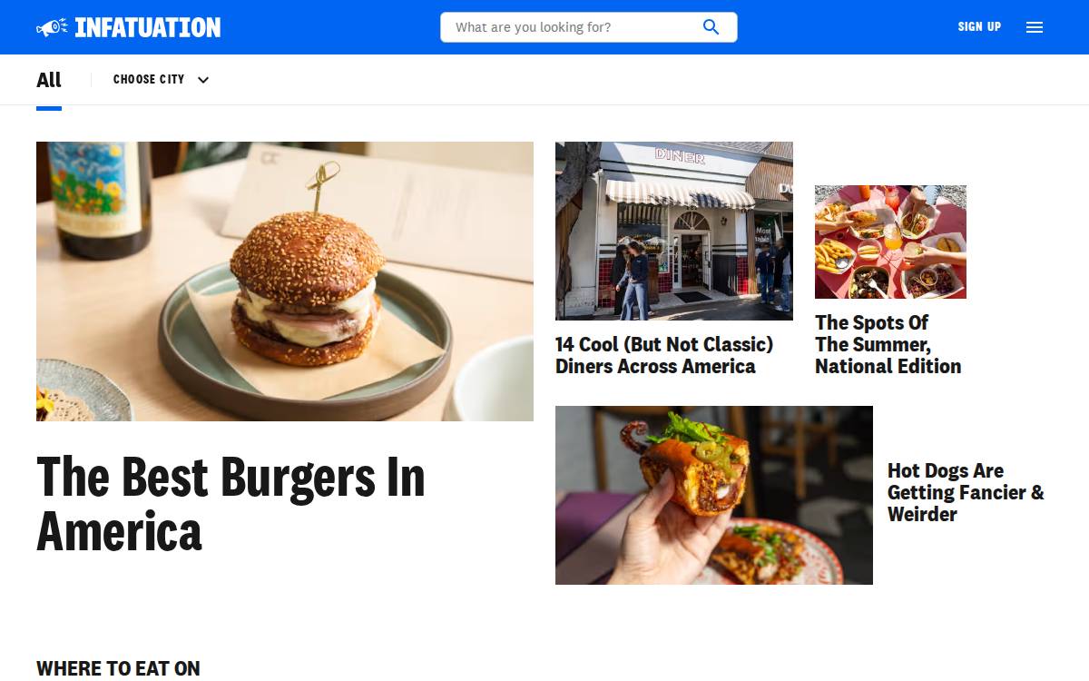 the infatuation website preview