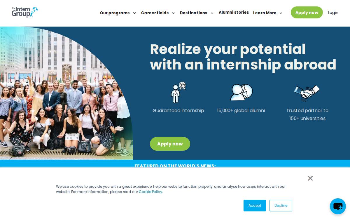 The Intern Group website preview
