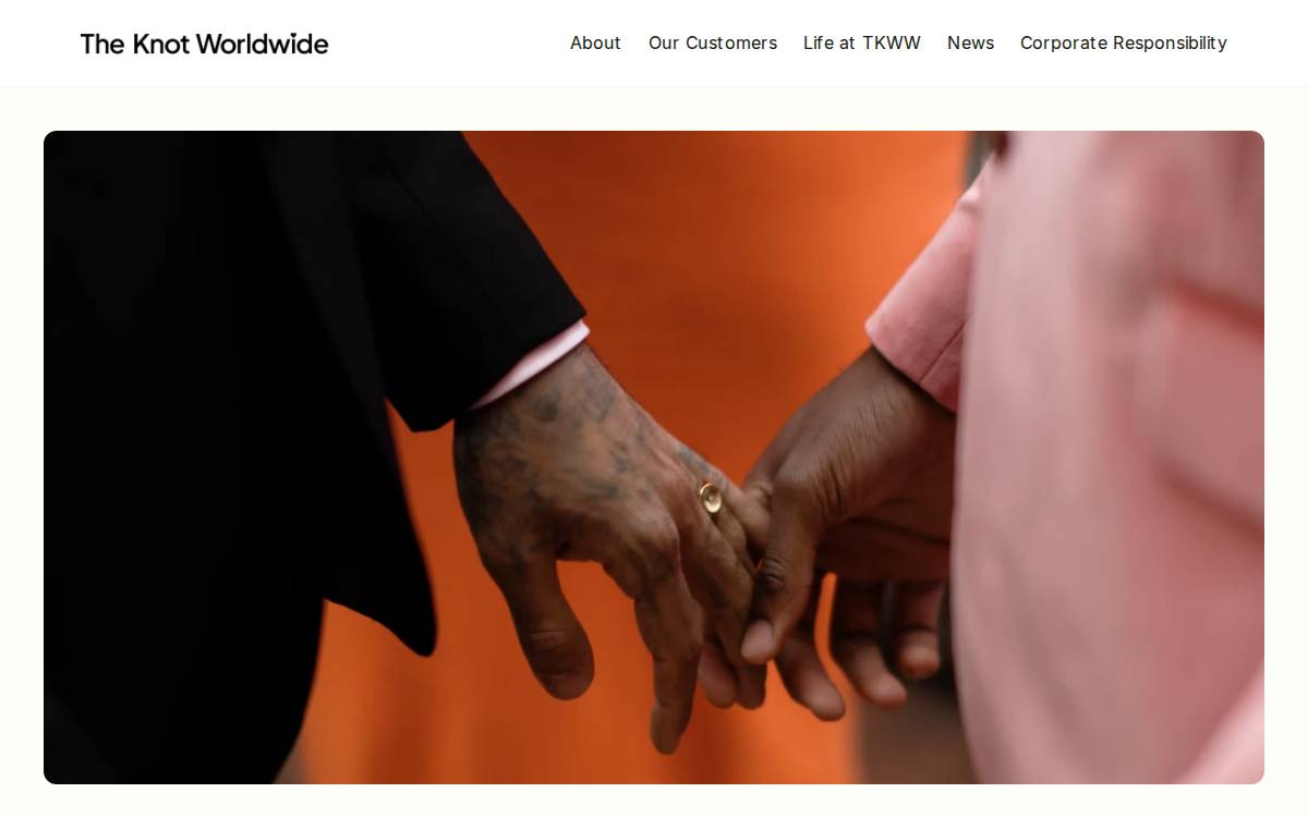The Knot Worldwide website preview