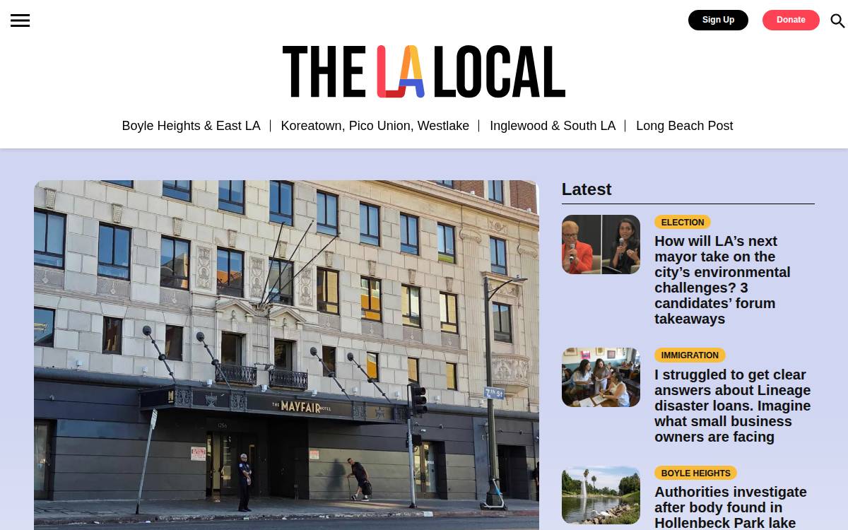 The LA Local website preview