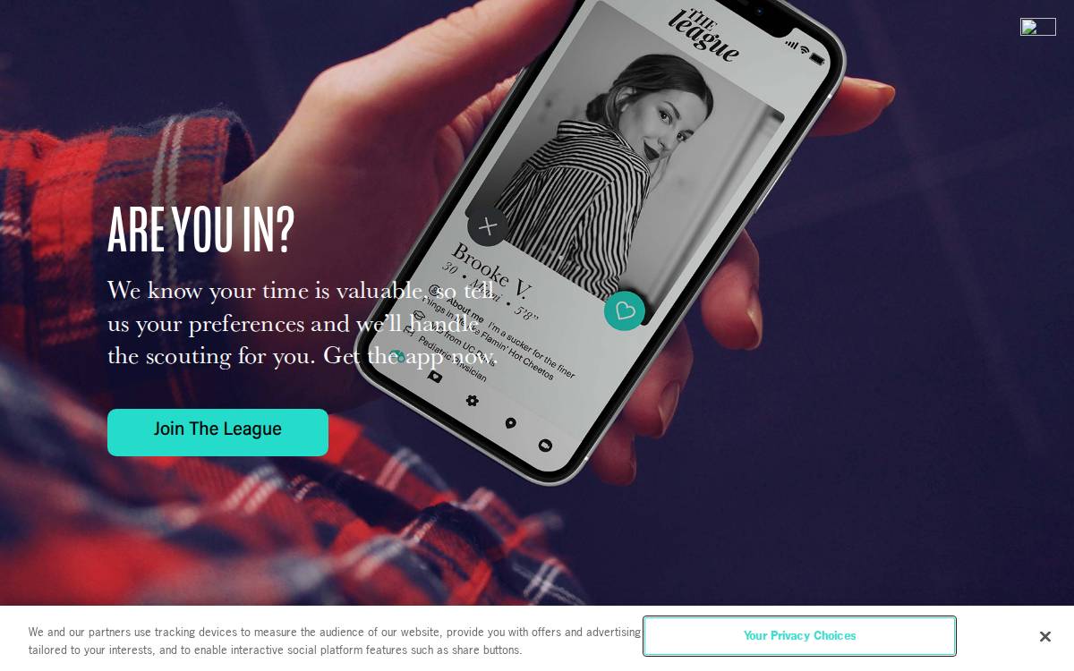 The League website preview