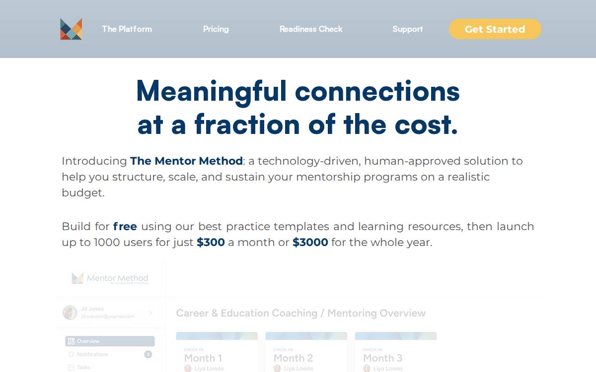 The Mentor Method website preview