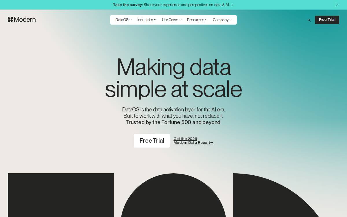 The Modern Data Company website preview