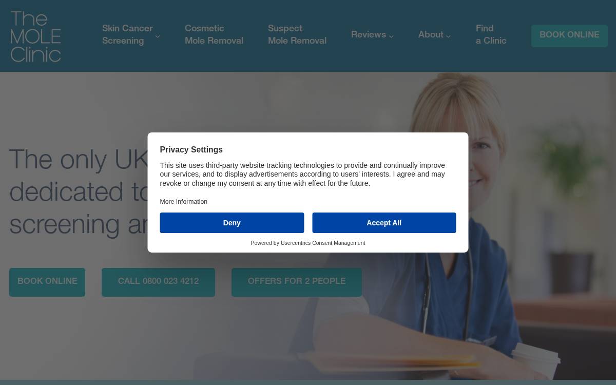 The MOLE Clinic website preview