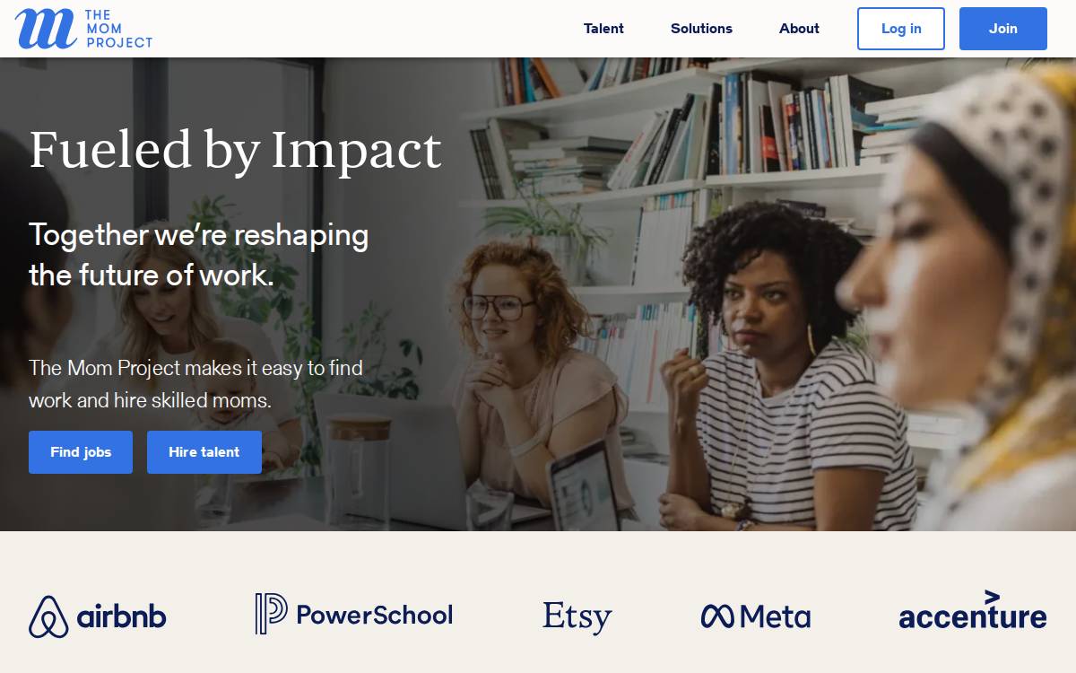 The Mom Project website preview