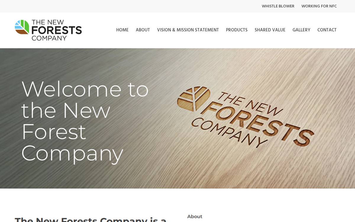 The New Forests Company website preview