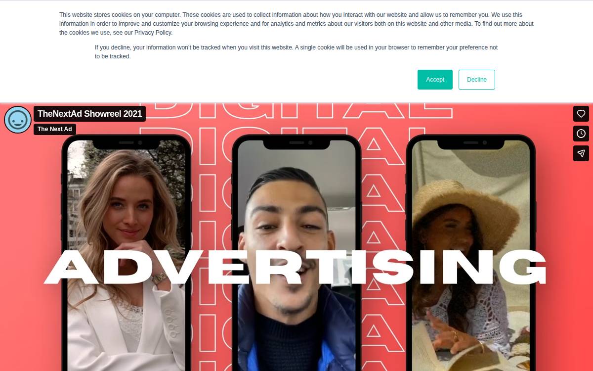 The Next Ad website preview