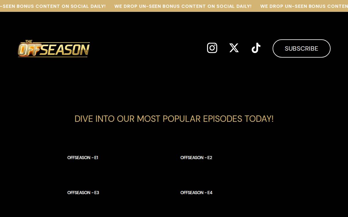The Offseason website preview
