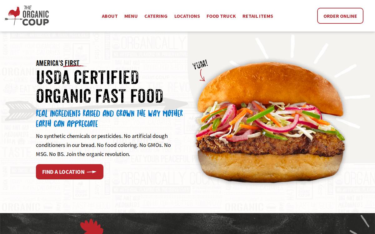 The Organic Coup website preview