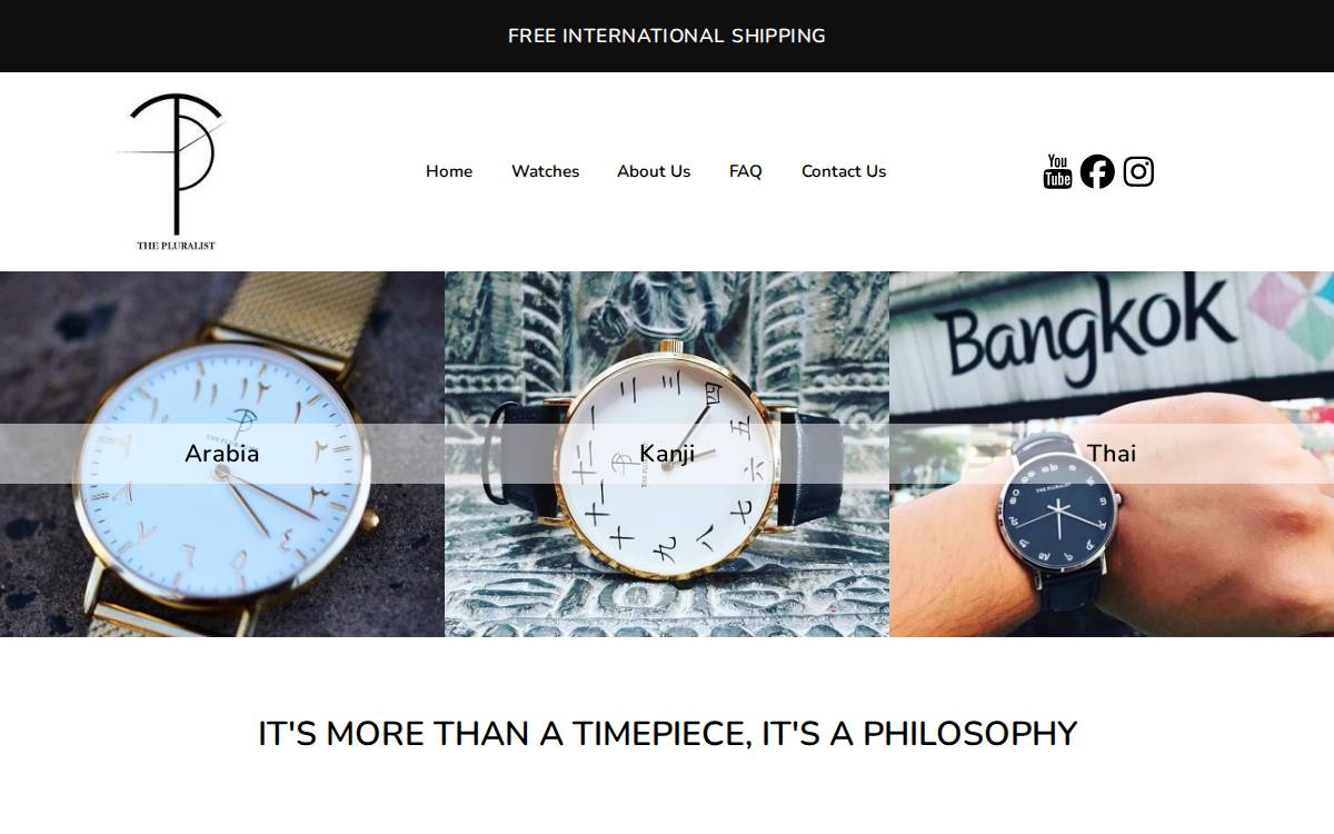 The Pluralist Watches website preview