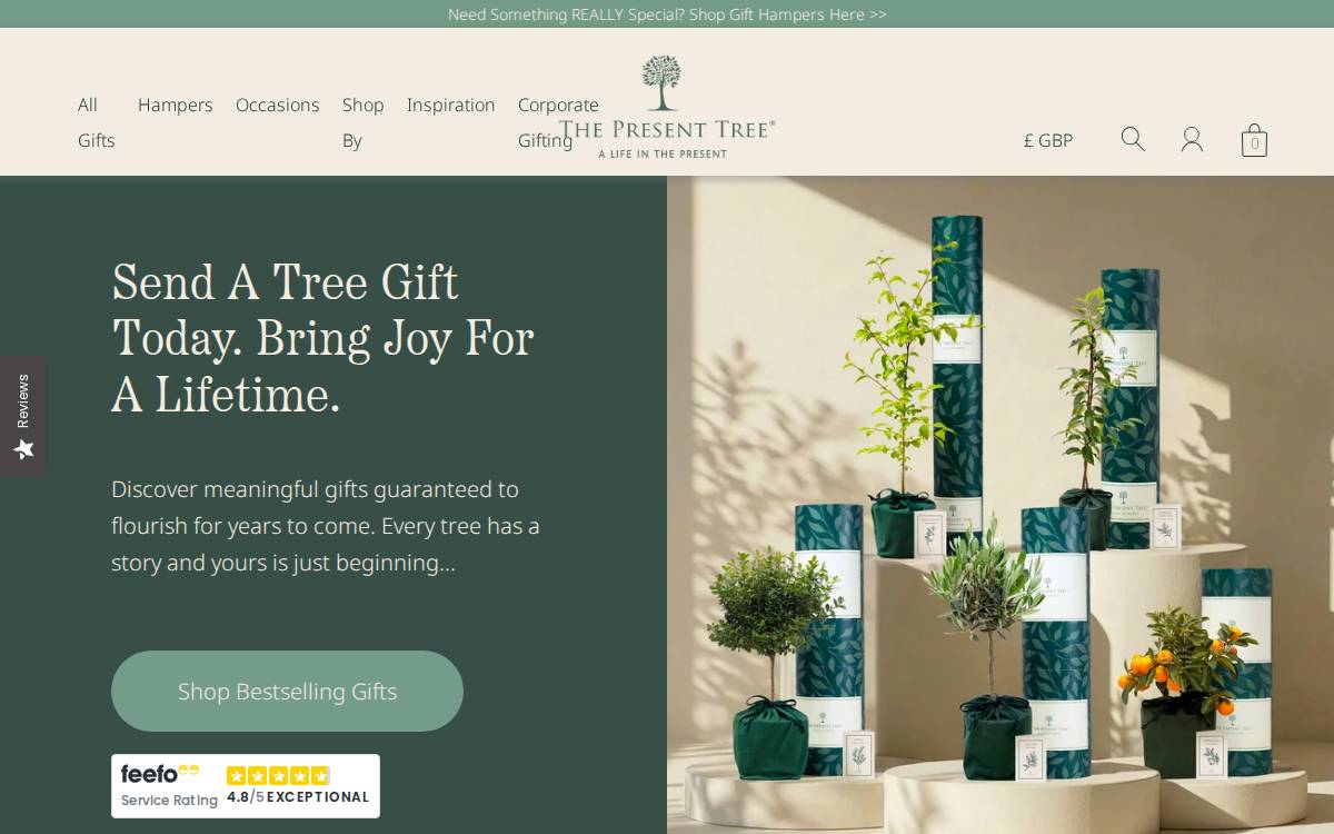 The Present Tree website preview