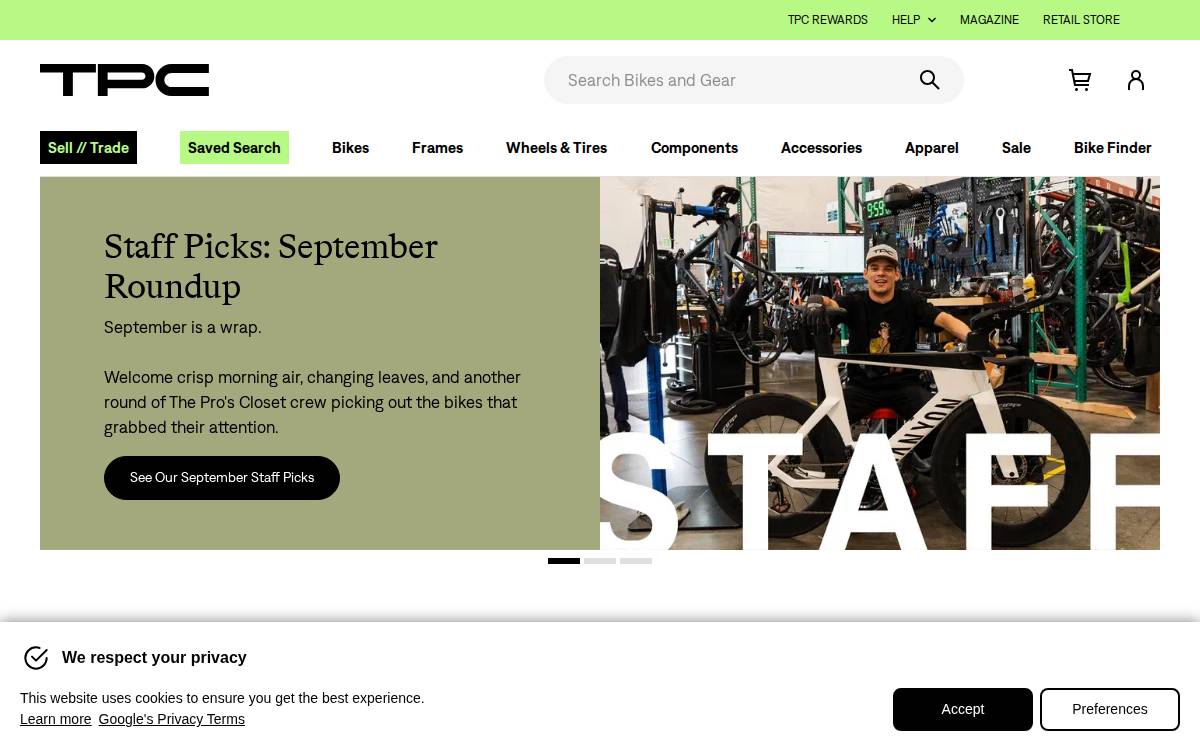 The Pro's Closet website preview