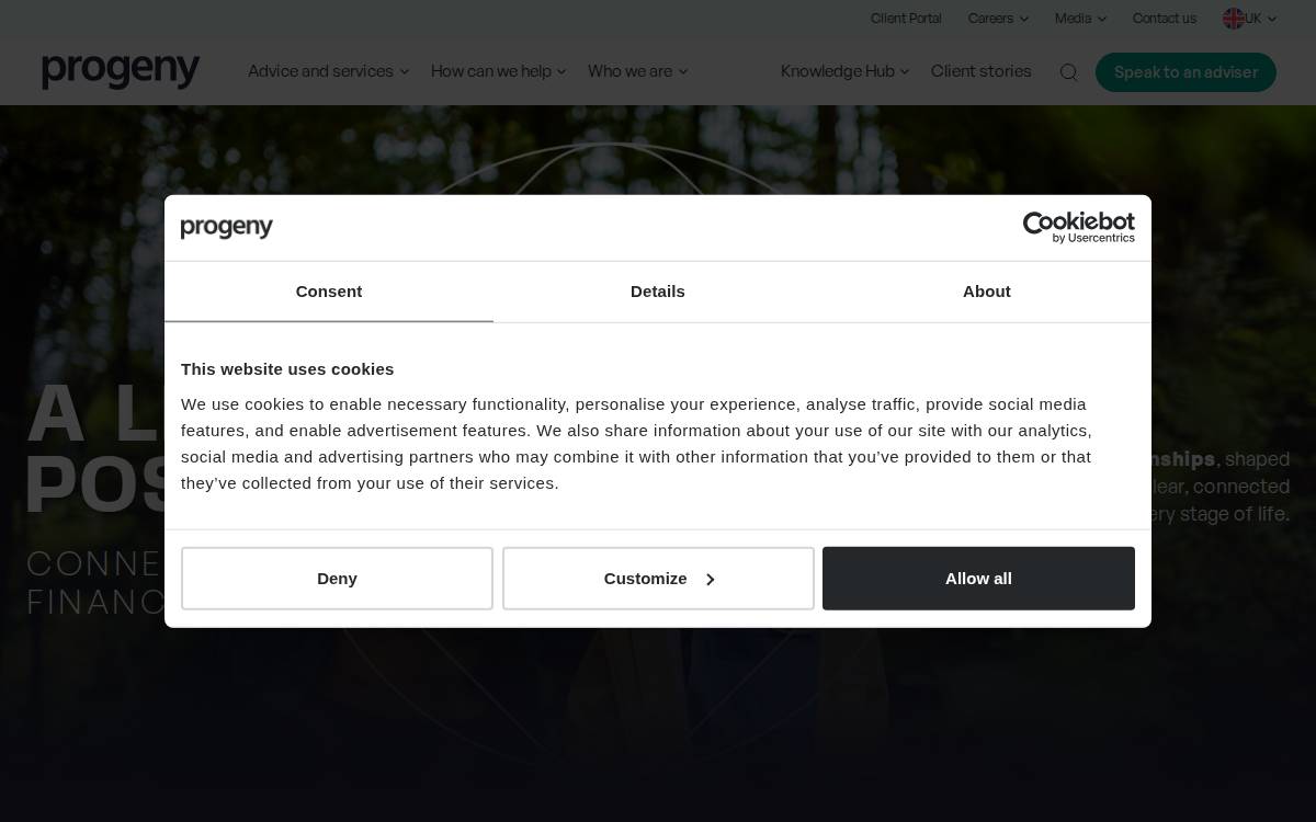 The Progeny Group website preview