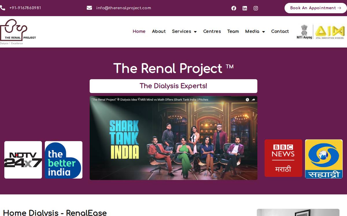 The Renal Project website preview