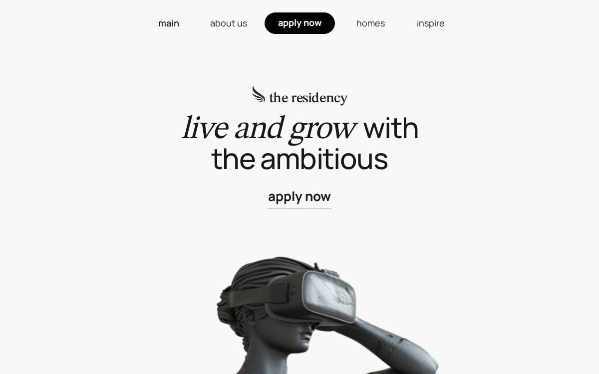 The Residency website preview