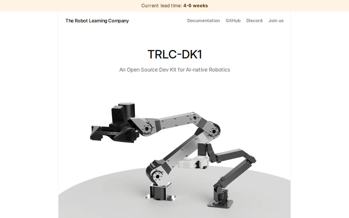 The Robot Learning Company website preview