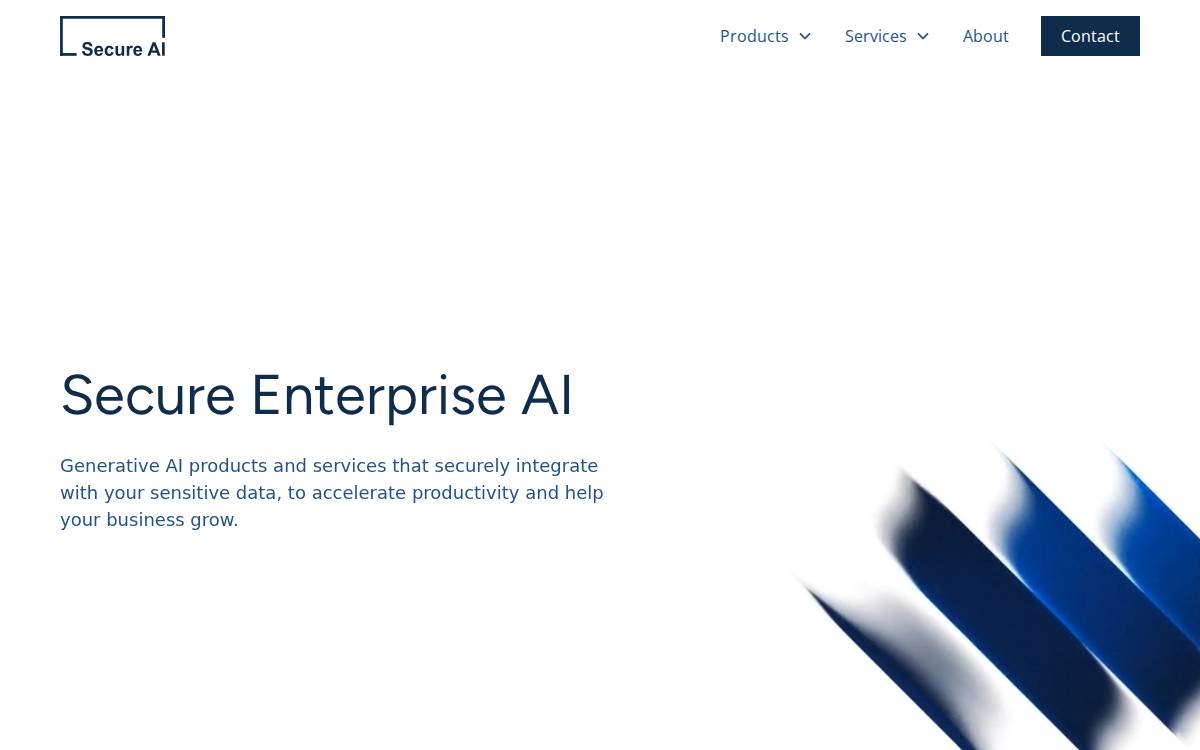 The Secure AI Corporation website preview