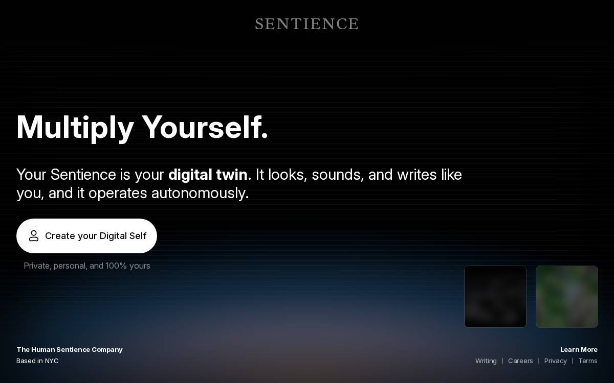 The Sentience Company website preview