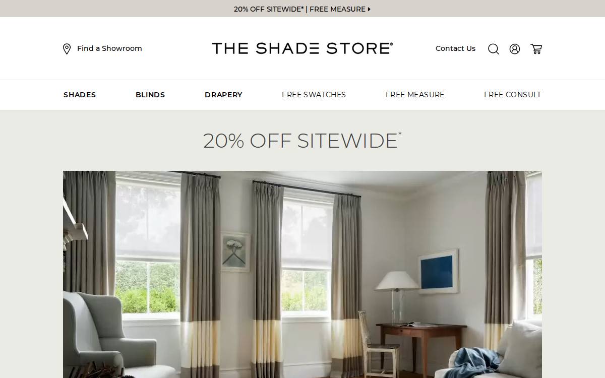 The Shade Store website preview