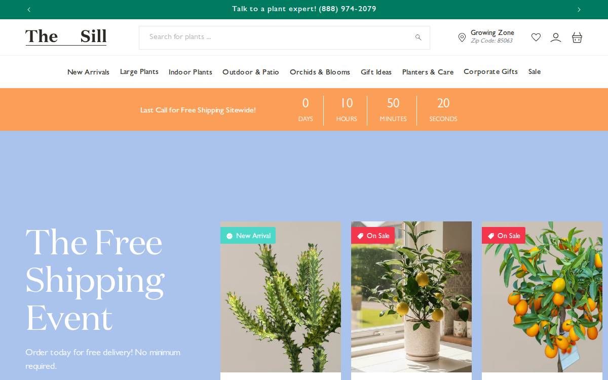 The Sill website preview