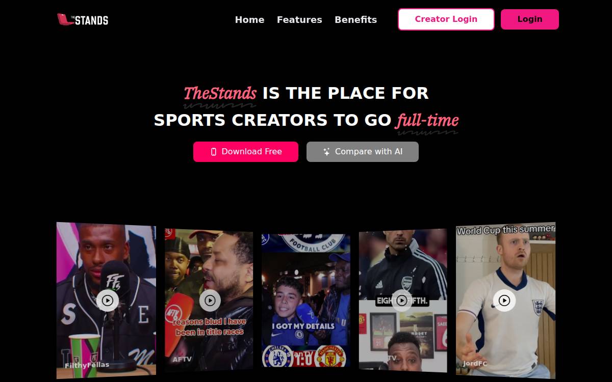 The Stands website preview