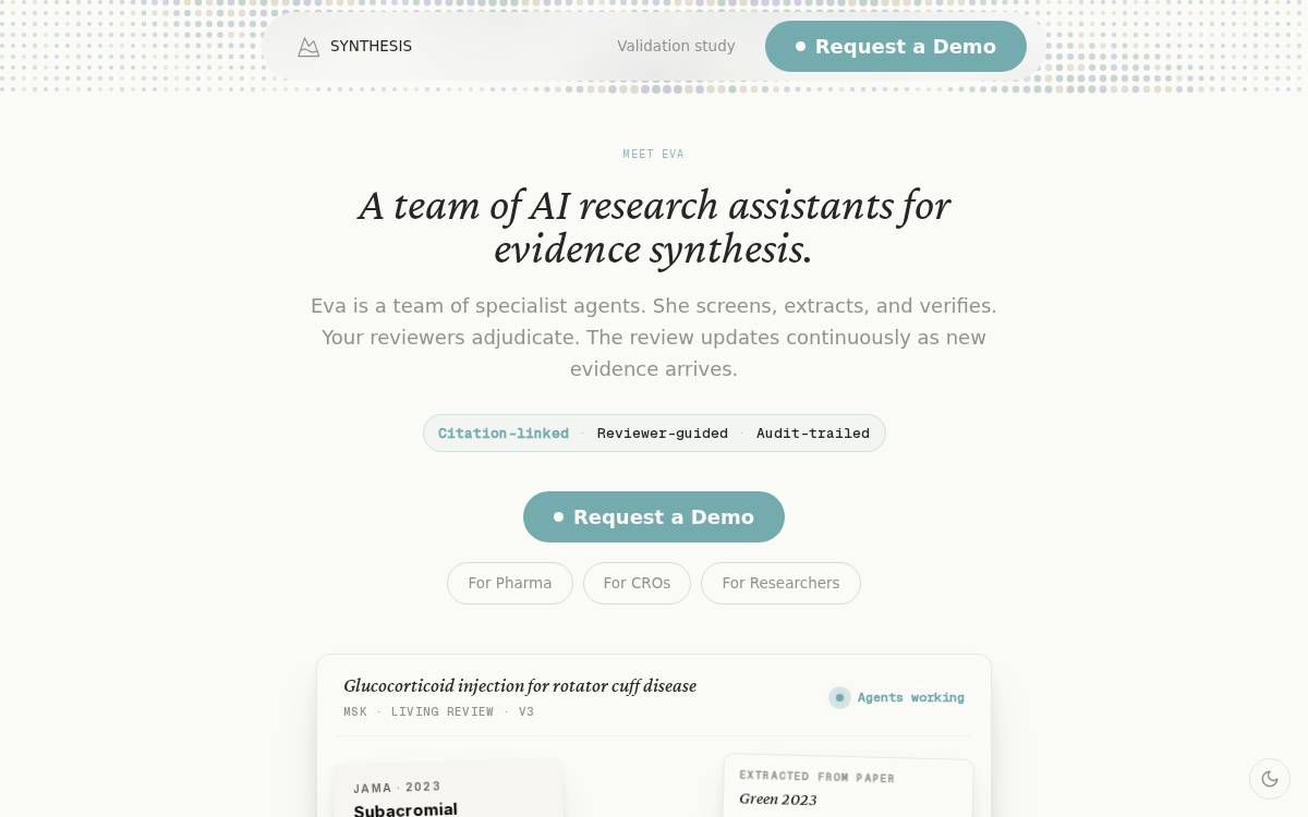 The Synthesis Company website preview
