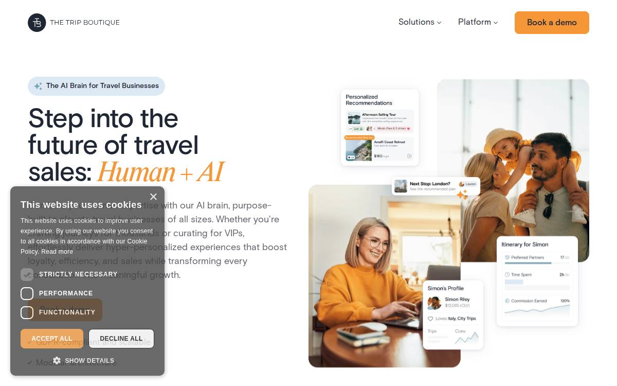 The Trip Boutique website preview
