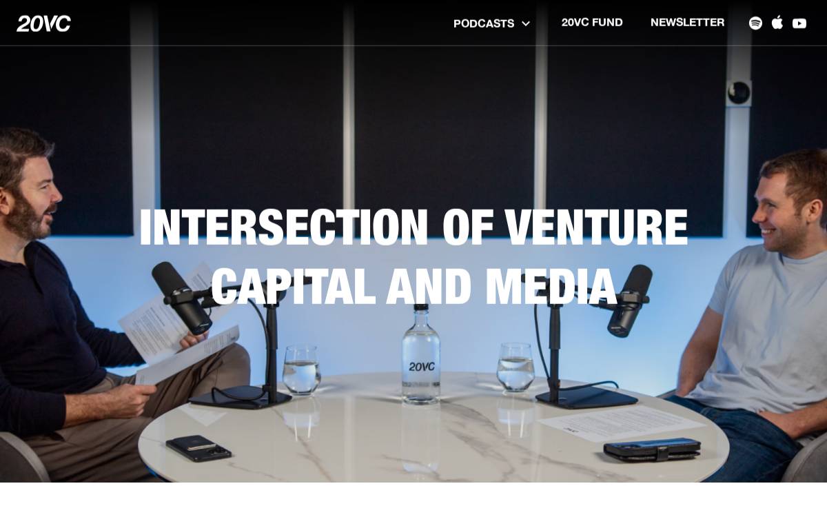 The Twenty Minute VC website preview