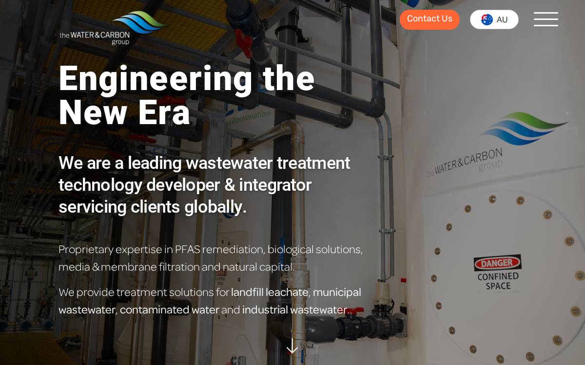 The Water and Carbon Group website preview