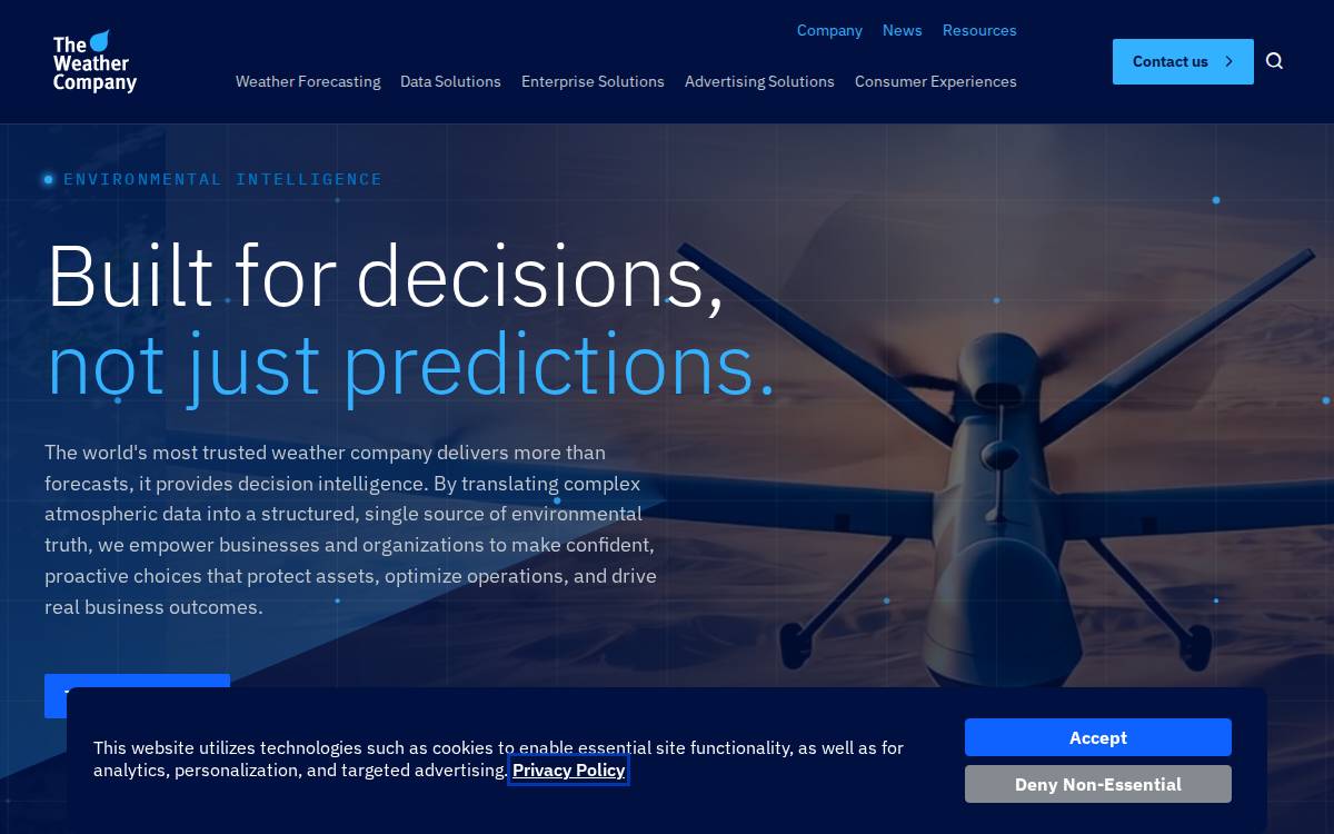 The Weather Company website preview