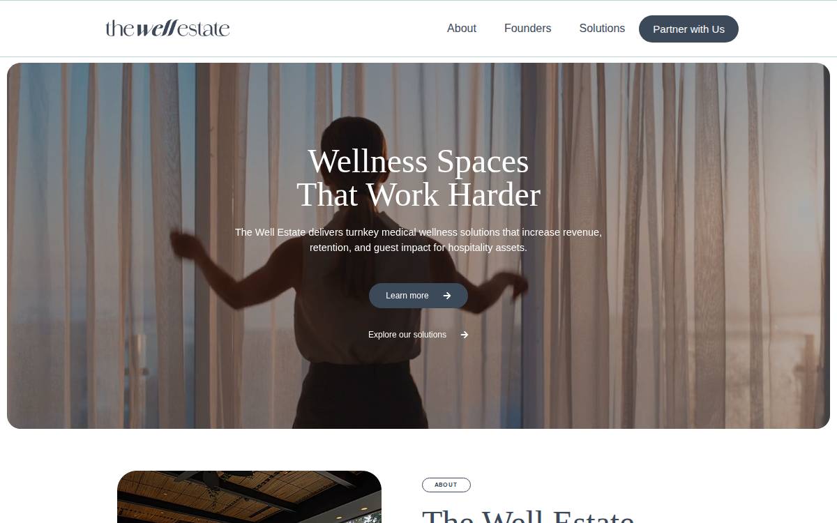 The Well Estate website preview