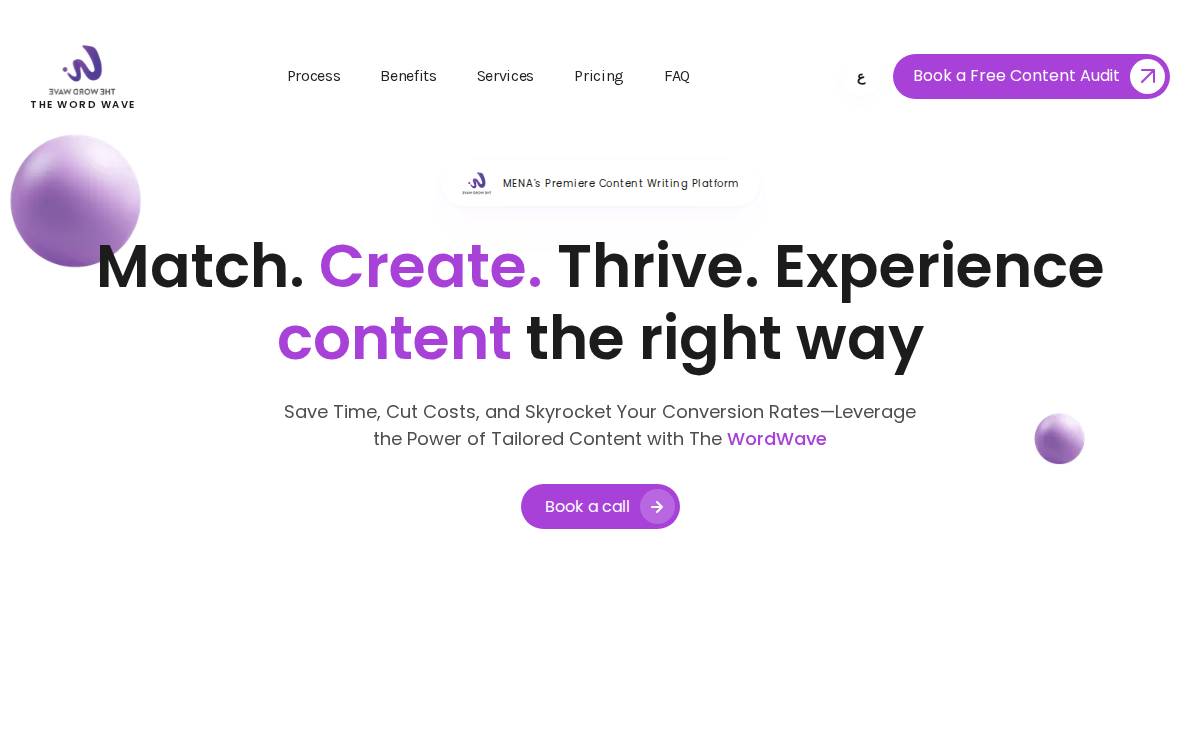 The WordWave website preview