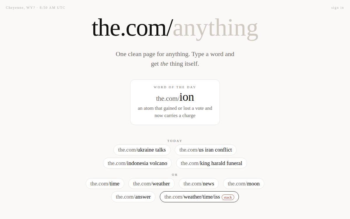 The website preview