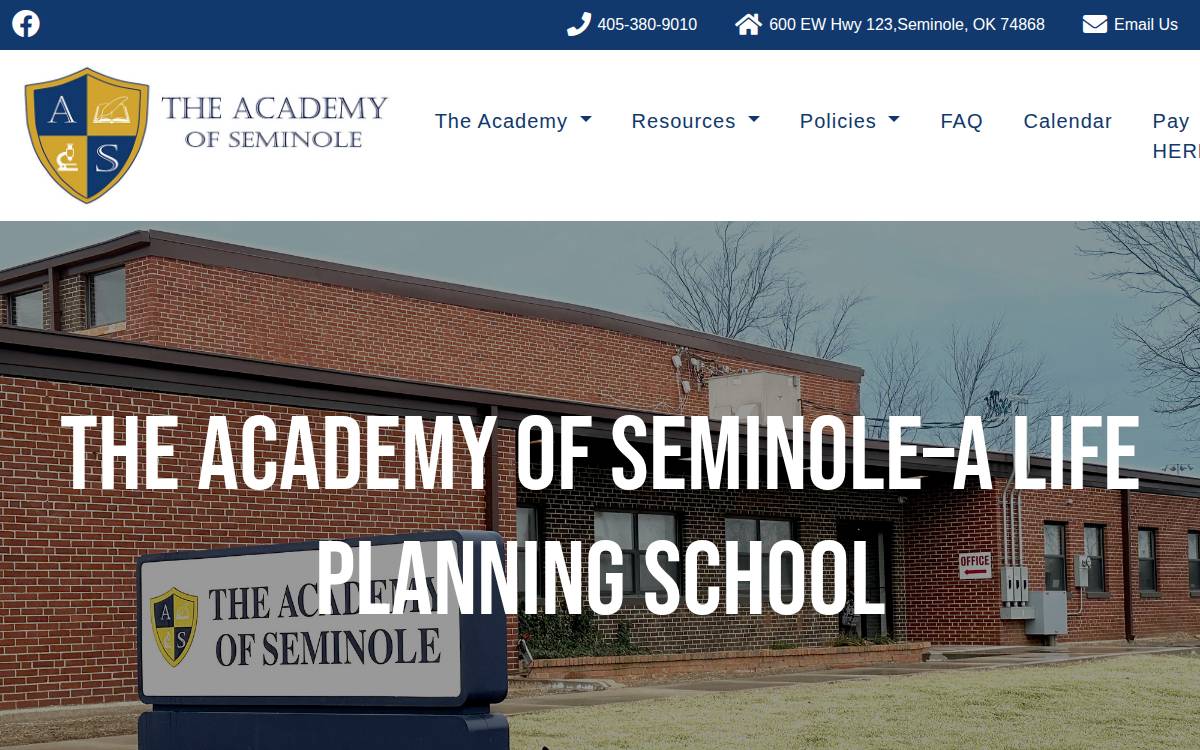 Theacademyofseminole website preview