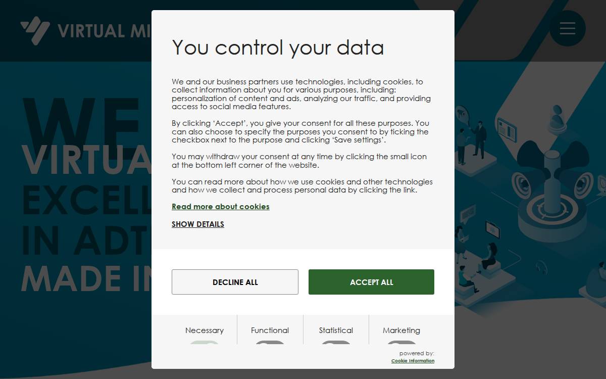 The ADEX website preview