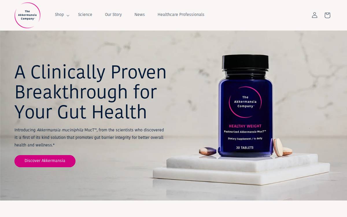 The Akkermansia Company website preview