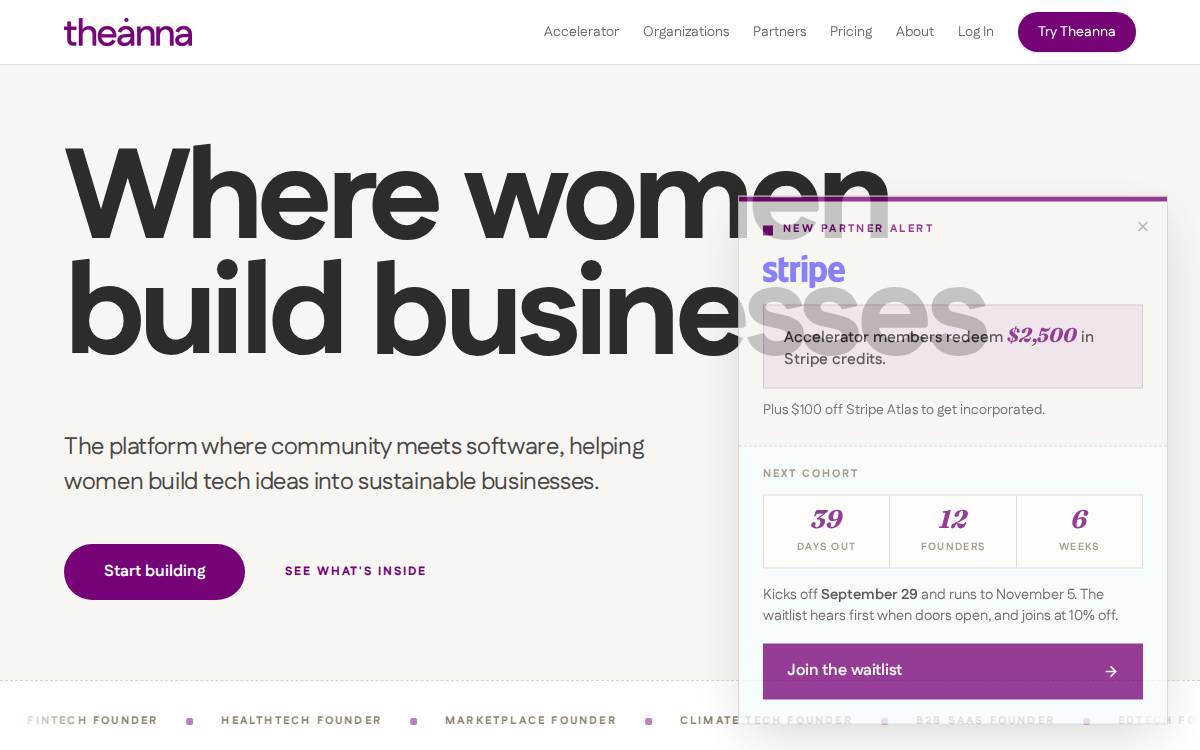 Theanna website preview