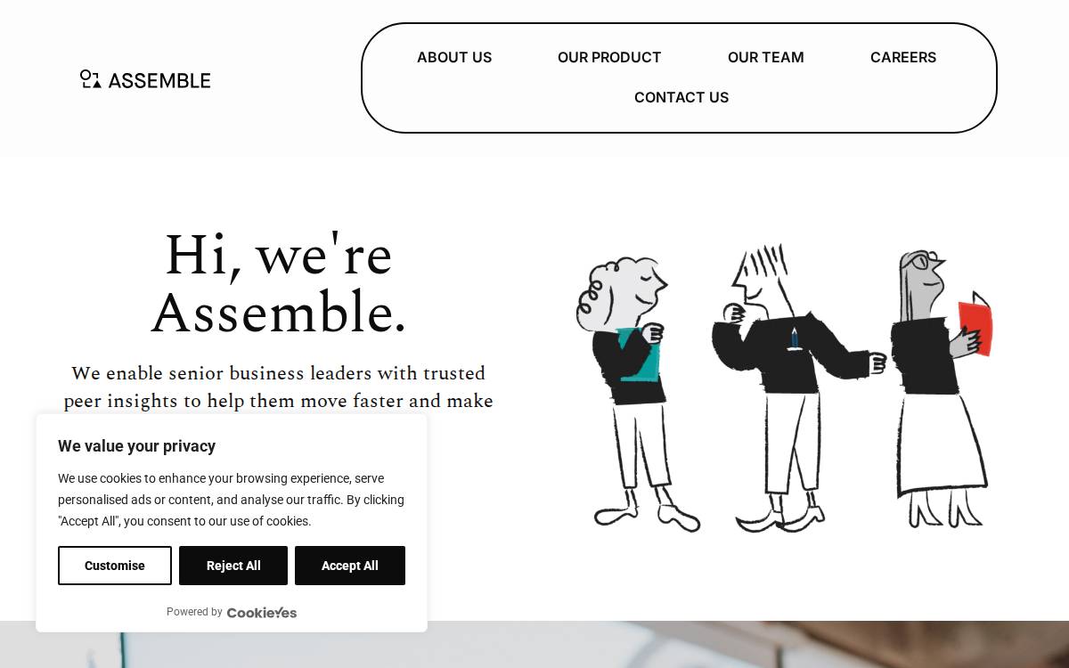 Theassemble website preview