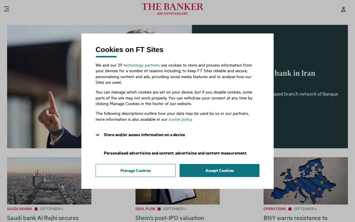 Thebanker website preview