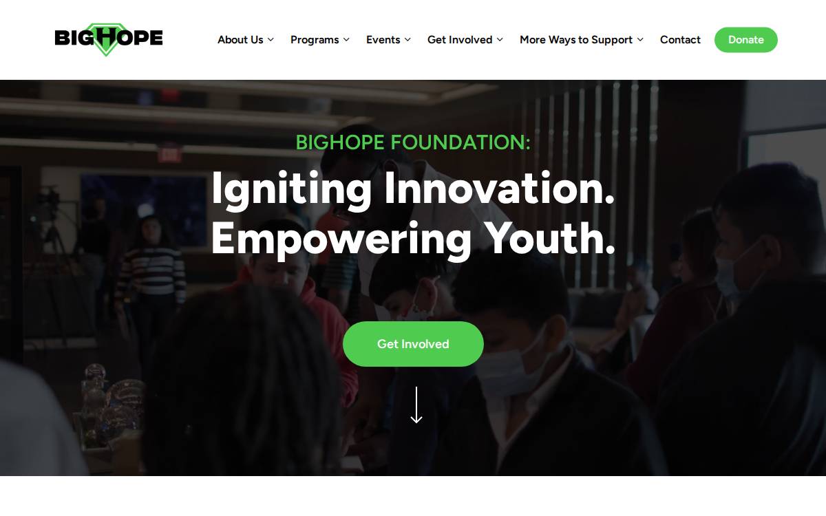 Thebighope website preview