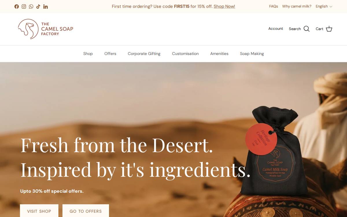 Thecamelsoapfactory website preview