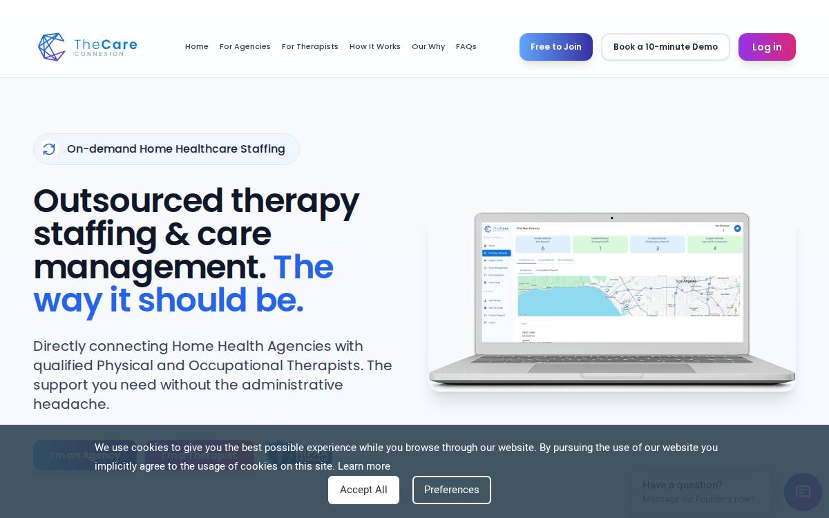The Care Connexion website preview