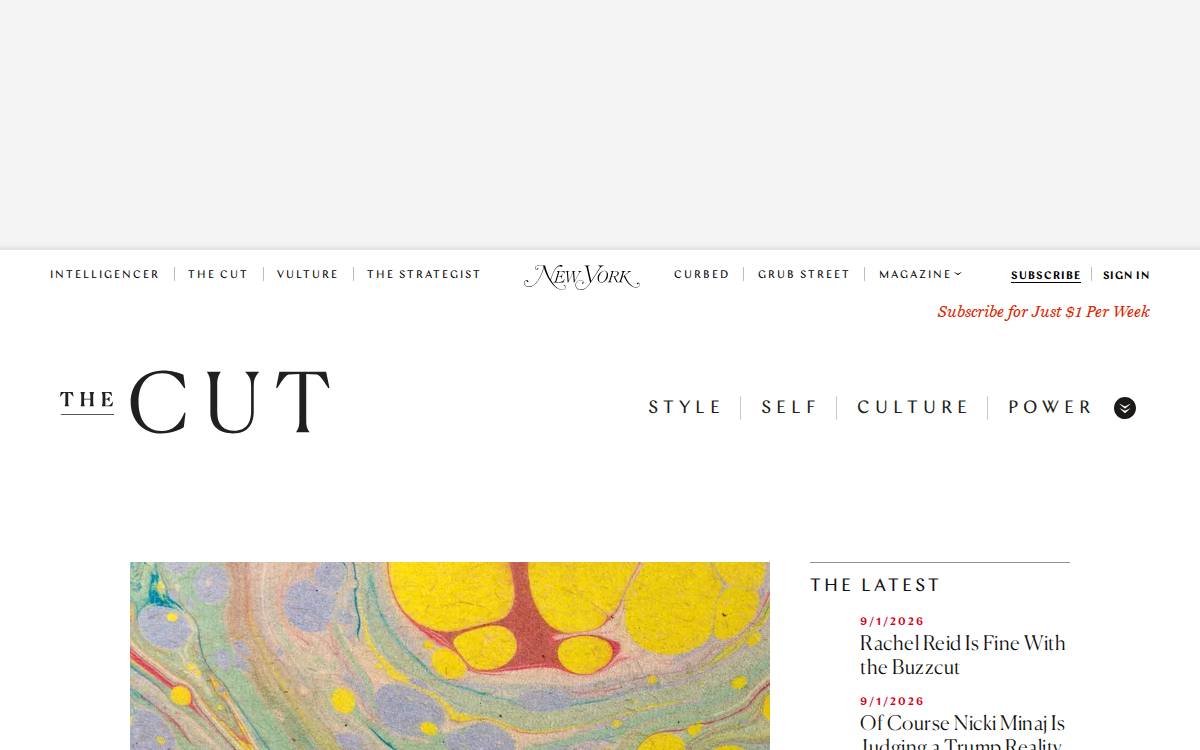 Thecut website preview