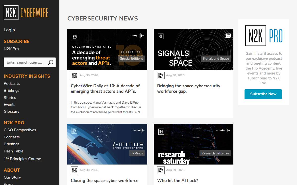 Thecyberwire website preview